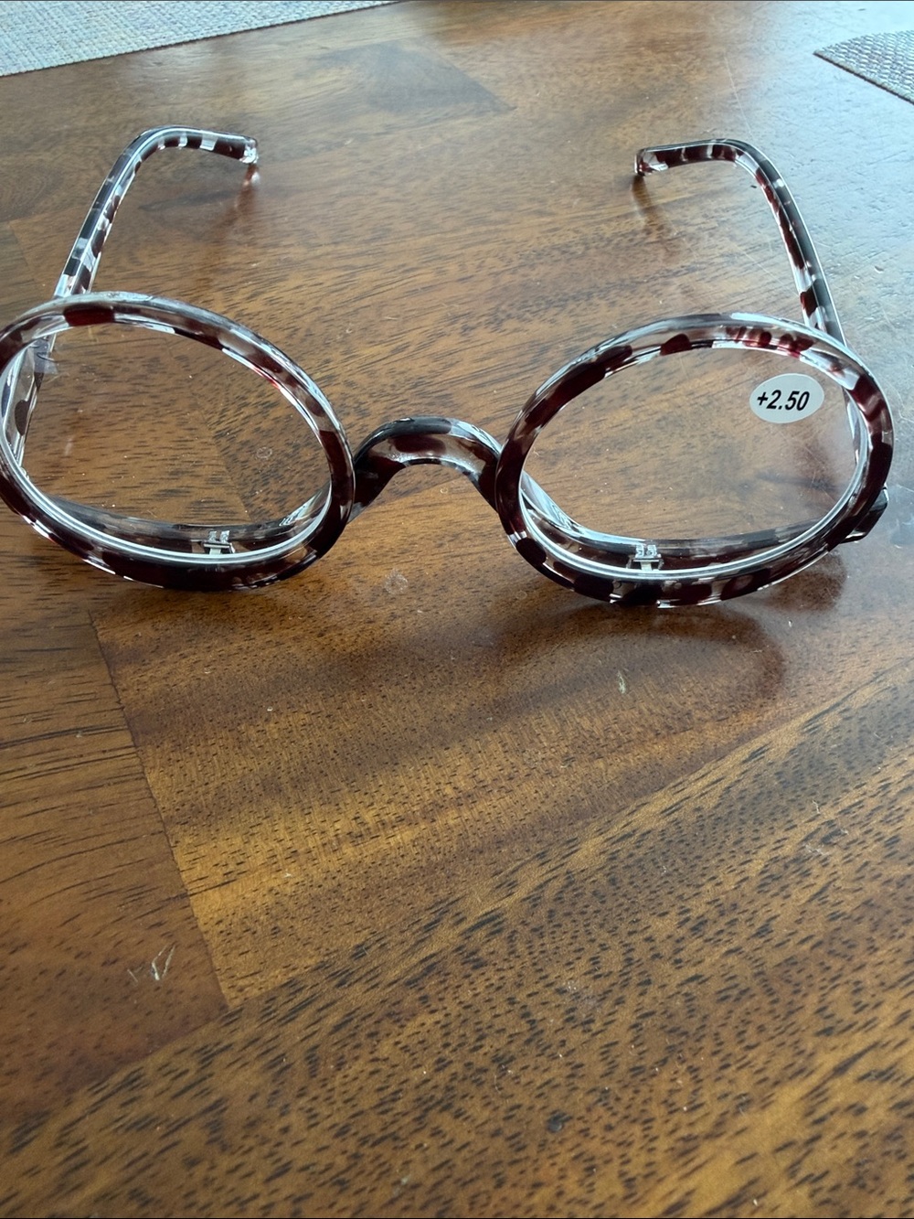 Round Tortoiseshell Flip-Down Reading Glasses +2.50